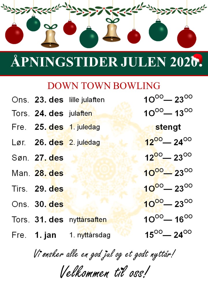 Åpningstider julen 2020